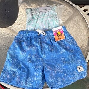 Kids Blue Floral Shorts